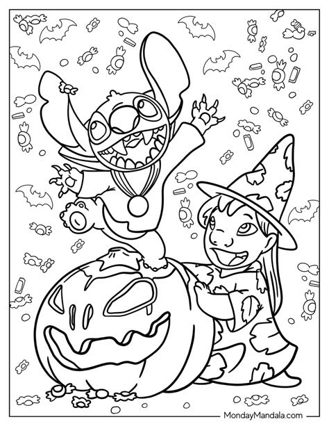 halloween disney coloring pages|More.